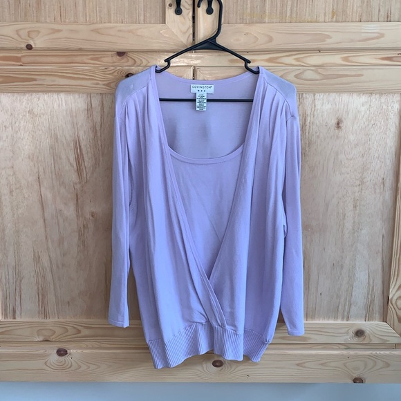 Covington Sweaters - Covington purple double-look pullover sweater size XL